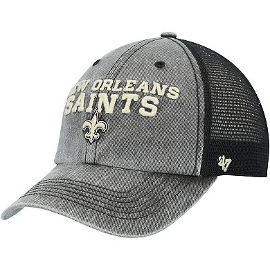 Men's '47 Black New Orleans Saints Drumlin Trucker Clean Up Snapback Hat