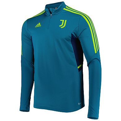 Men's adidas Teal Juventus Team Training AEROREADY Quarter-Zip Top