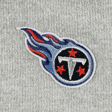 Women's Antigua Heathered Gray/Navy Tennessee Titans Jackpot Raglan Half-Zip Pullover Hoodie