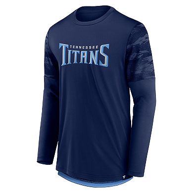 Men's Fanatics Branded Navy/Light Blue Tennessee Titans Square Off Long Sleeve T-Shirt