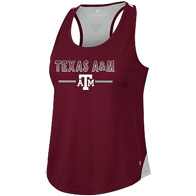 Women's Colosseum Maroon Texas A&M Aggies Sachs 2-Hit Scoop Neck Racerback Tank Top