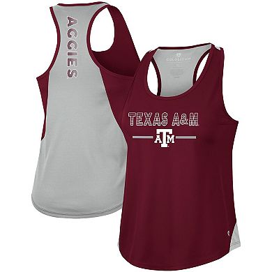 Women's Colosseum Maroon Texas A&M Aggies Sachs 2-Hit Scoop Neck Racerback Tank Top