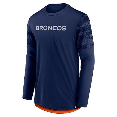 Men's Fanatics Branded Navy/Orange Denver Broncos Square Off Long Sleeve T-Shirt