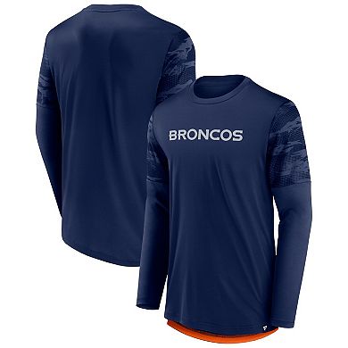 Men's Fanatics Branded Navy/Orange Denver Broncos Square Off Long Sleeve T-Shirt