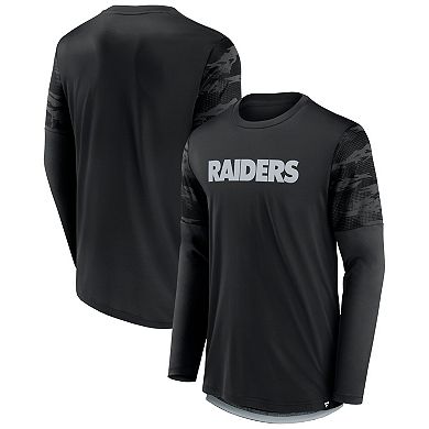 Men's Fanatics Branded Black/Silver Las Vegas Raiders Square Off Long Sleeve T-Shirt
