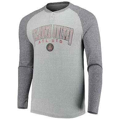 Men's Concepts Sport Heathered Gray/Heathered Charcoal Atlanta United FC Ledger Raglan Long Sleeve T-Shirt
