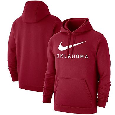 Men's Nike Crimson Oklahoma Sooners Big Swoosh Club Pullover Hoodie