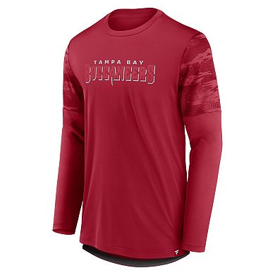 Men's Fanatics Branded Red/Pewter Tampa Bay Buccaneers Square Off Long Sleeve T-Shirt