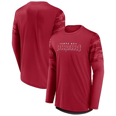 Men's Fanatics Branded Red/Pewter Tampa Bay Buccaneers Square Off Long Sleeve T-Shirt