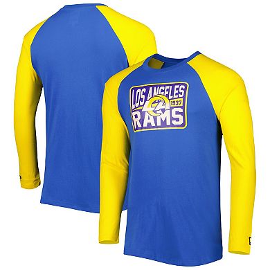 Men's New Era Royal Los Angeles Rams Current Raglan Long Sleeve T-Shirt