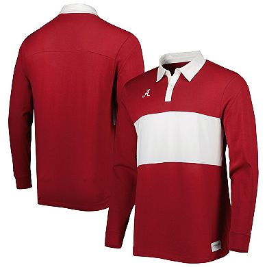 Men's Nike Crimson Alabama Crimson Tide Striped Long Sleeve Polo