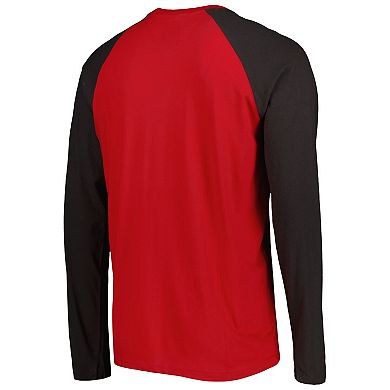 Men's New Era Red Tampa Bay Buccaneers Current Raglan Long Sleeve T-Shirt