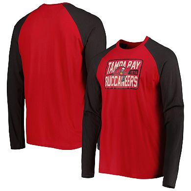 Men's New Era Red Tampa Bay Buccaneers Current Raglan Long Sleeve T-Shirt