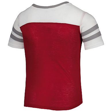 Girls Youth Colosseum Crimson Alabama Crimson Tide Practically Perfect Striped T-Shirt