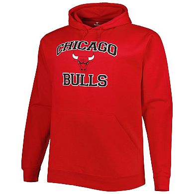 Men's Red Chicago Bulls Big & Tall Heart & Soul Pullover Hoodie