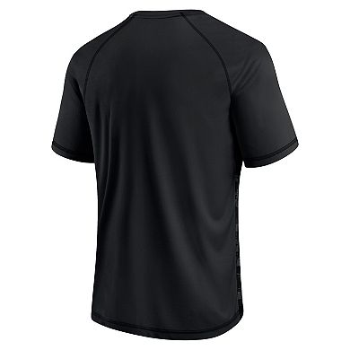 Men's Fanatics Branded Los Angeles Rams Blackout Hail Mary Raglan T-Shirt