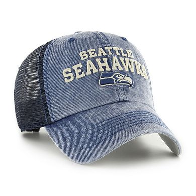 Men's '47 College Navy Seattle Seahawks Drumlin Trucker Clean Up Snapback Hat