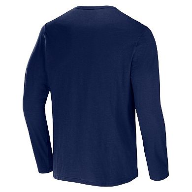 Men's NFL x Darius Rucker Collection by Fanatics College Navy Seattle Seahawks Slub Jersey Henley Long Sleeve T-Shirt