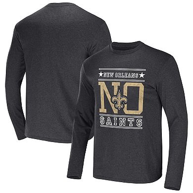 Men's NFL x Darius Rucker Collection by Fanatics Heathered Charcoal New Orleans Saints Long Sleeve T-Shirt