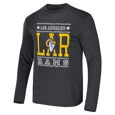 Men's NFL x Darius Rucker Collection by Fanatics Heathered Charcoal Los Angeles Rams Long Sleeve T-Shirt
