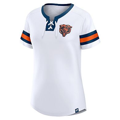 Women's Fanatics Branded White Chicago Bears Sunday Best Lace-Up T-Shirt