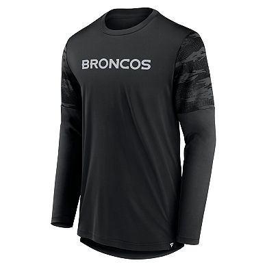 Men's Fanatics Branded Black Denver Broncos Square Off Long Sleeve T-Shirt
