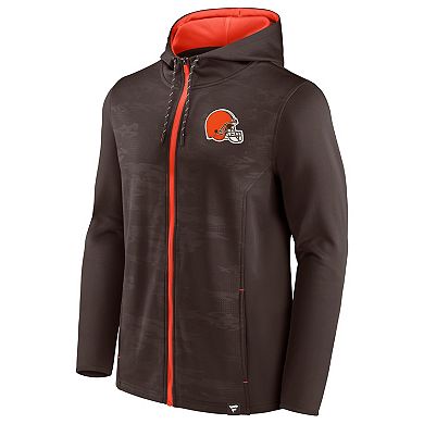 Men's Fanatics Branded Brown/Orange Cleveland Browns Ball Carrier Full-Zip Hoodie