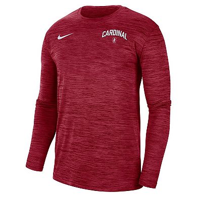 Men's Nike Cardinal Stanford Cardinal Sideline Game Day Velocity Performance Long Sleeve T-Shirt