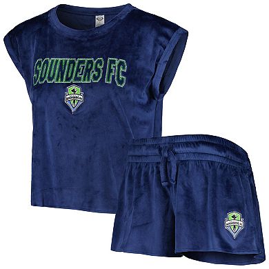 Women's Concepts Sport Navy Seattle Sounders FC Intermission T-Shirt and Shorts Sleep Set