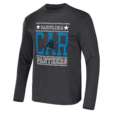 Men's NFL x Darius Rucker Collection by Fanatics Heathered Charcoal Carolina Panthers Long Sleeve T-Shirt