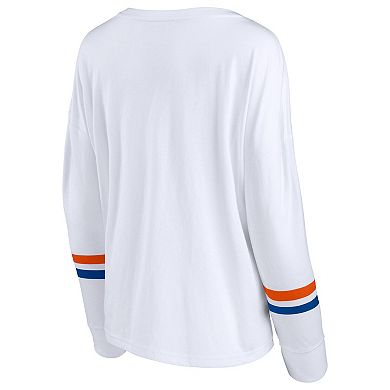 Women's Fanatics Branded White Florida Gators Retro Power Striped Long Sleeve T-Shirt