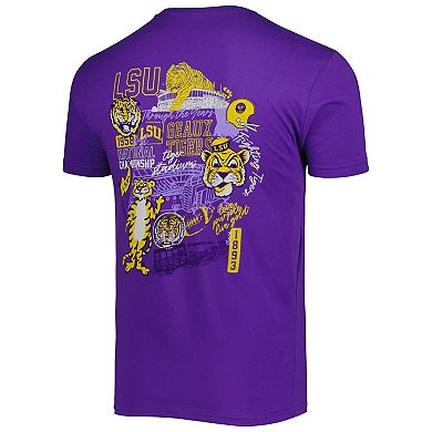 Men's Purple LSU Tigers Vintage Through the Years 2-Hit T-Shirt