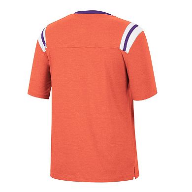 Women's Colosseum Heathered Orange Clemson Tigers 15 Min Early Football V-Neck T-Shirt