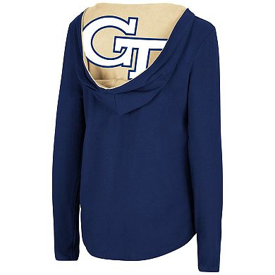 Women's Colosseum Navy Georgia Tech Yellow Jackets Catalina Hoodie Long Sleeve T-Shirt