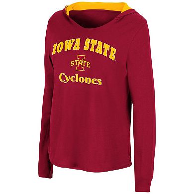 Women's Colosseum Cardinal Iowa State Cyclones Catalina Hoodie Long Sleeve T-Shirt