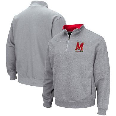 Men's Colosseum Heathered Gray Maryland Terrapins Tortugas Team Logo Quarter-Zip Jacket