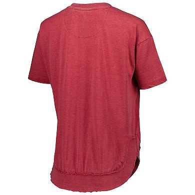 Women's Pressbox Crimson Alabama Crimson Tide Arch Poncho T-Shirt