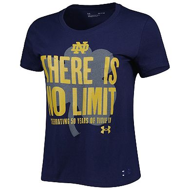 Women's Under Armour Navy Notre Dame Fighting Irish Title IX No Limit T-Shirt