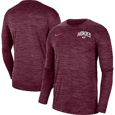 Men's Nike Maroon Virginia Tech Hokies Sideline Game Day Velocity Performance Long Sleeve T-Shirt