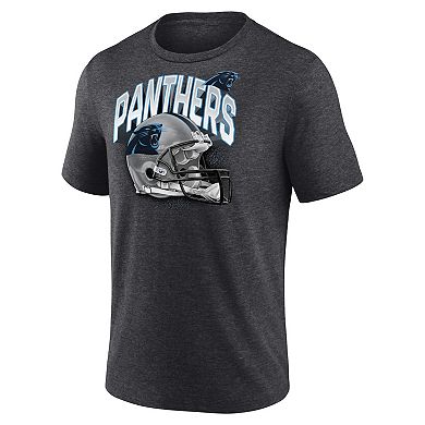 Men's Fanatics Branded Heathered Charcoal Carolina Panthers End Around Tri-Blend T-Shirt