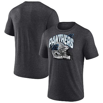 Men's Fanatics Branded Heathered Charcoal Carolina Panthers End Around Tri-Blend T-Shirt