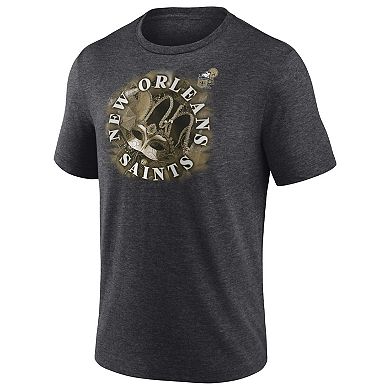 Men's Fanatics Branded Heathered Charcoal New Orleans Saints Sporting Chance Tri-Blend T-Shirt