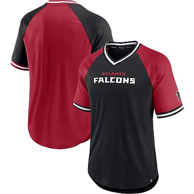Men's Fanatics Branded Cardinal/Black Atlanta Falcons Second Wind Raglan V-Neck T-Shirt