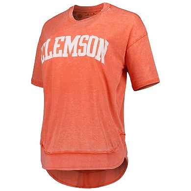 Women's Pressbox Orange Clemson Tigers Arch Poncho T-Shirt