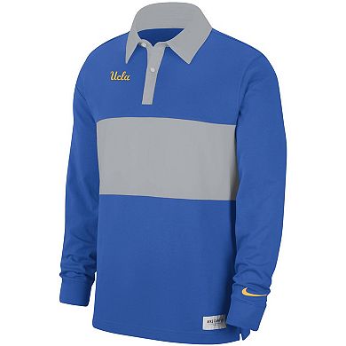 Men's Nike Blue UCLA Bruins Striped Long Sleeve Polo