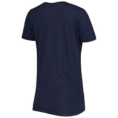 Women's New Era College Navy Seattle Seahawks Ink Dye Sideline V-Neck T-Shirt