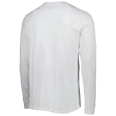 Men's Nike White Duke Blue Devils Team Practice Performance Long Sleeve T-Shirt