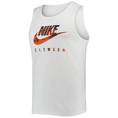 Men's Nike White Clemson Tigers Spring Break Futura Performance Tank Top