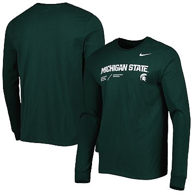 Men's Nike Green Michigan State Spartans Team Practice Performance Long Sleeve T-Shirt