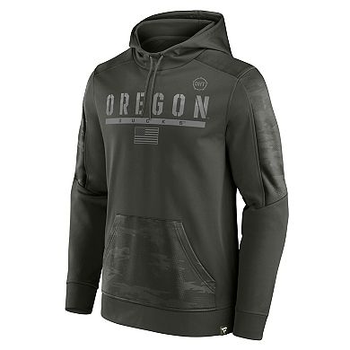 Men's Fanatics Branded Olive Oregon Ducks OHT Military Appreciation Guardian Pullover Hoodie